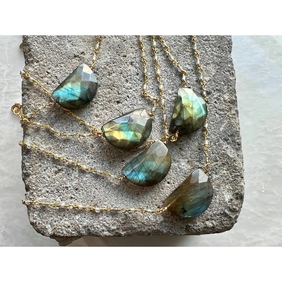 *Sloane* Labradorite Gemstone Rosary Choker - Picture 5 of 6